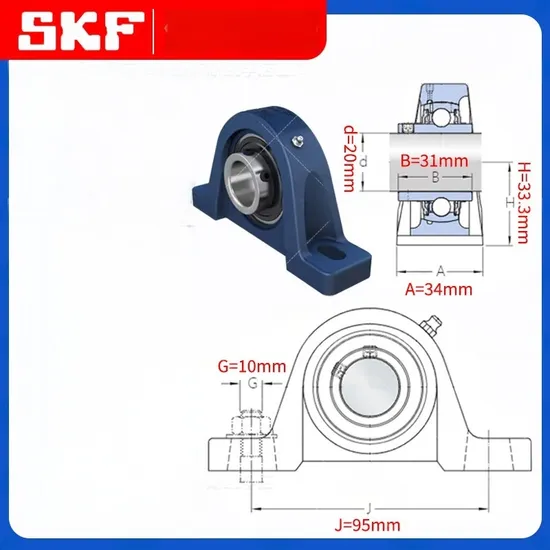 UCP204-12 Pillow Block Mounted Bearing with Spherical Raceway for High-Speed Applications