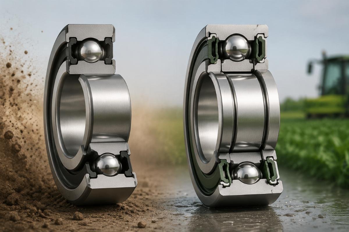 Cross-Section Comparison of Standard vs. Agricultural Sealed Bearings