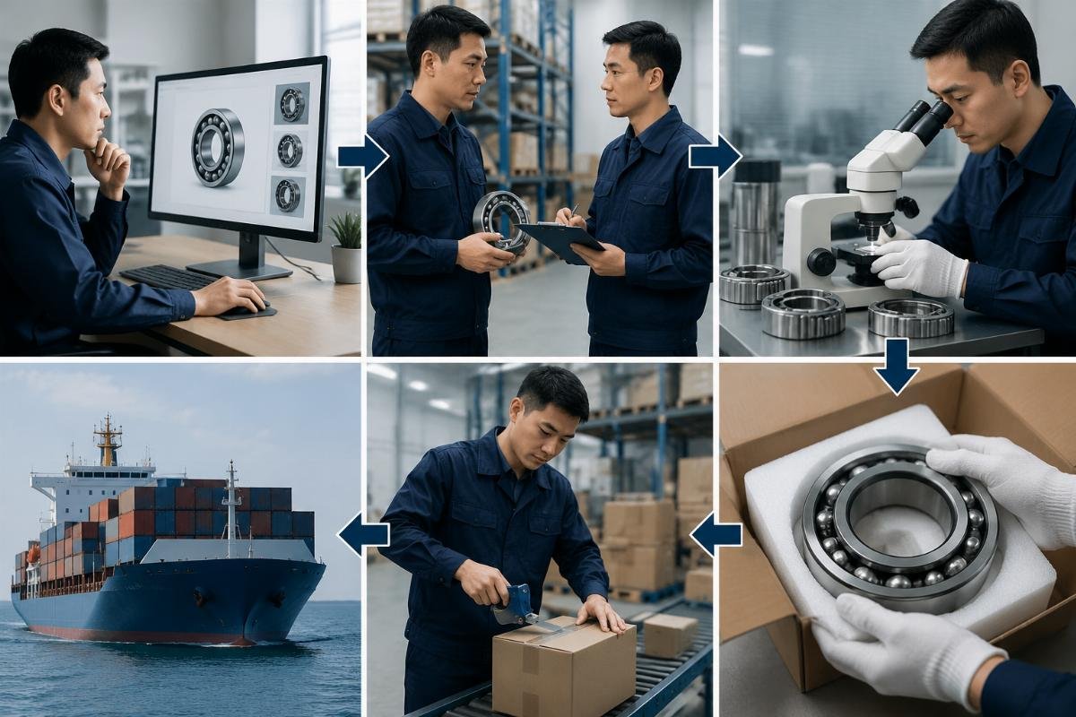 Authorized distributor verification workflow for marine bearing procurement