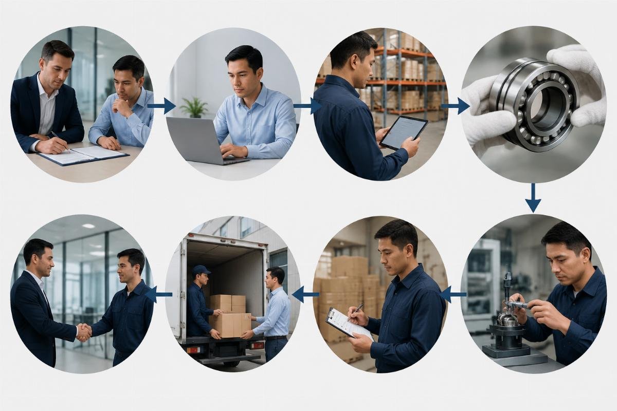 Authorized distributor verification workflow for SKF and Timken