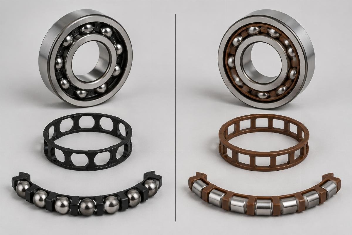 Bearing cage material comparison between SKF and Timken designs