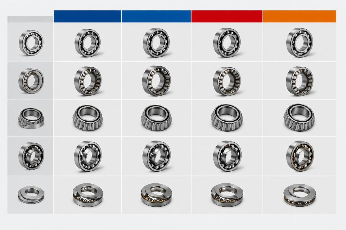 Bearing cross-reference chart showing NSK to SKF FAG TIMKEN equivalent model mapping