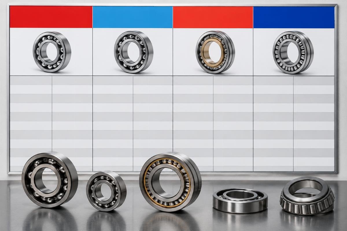Bearing cross-reference comparison chart for NSK NTN FAG SKF interchange