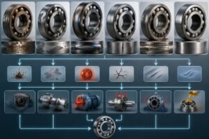 Common bearing failure modes with visual identification guide