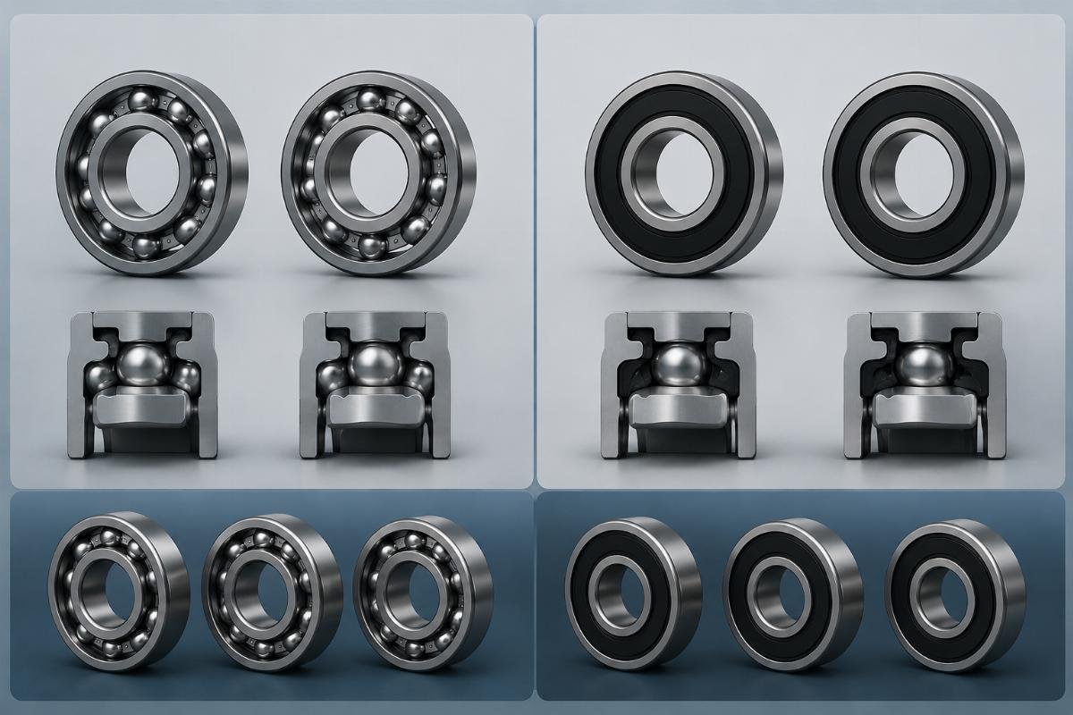 Bearing specification sheet comparison showing clearance and seal suffix differences