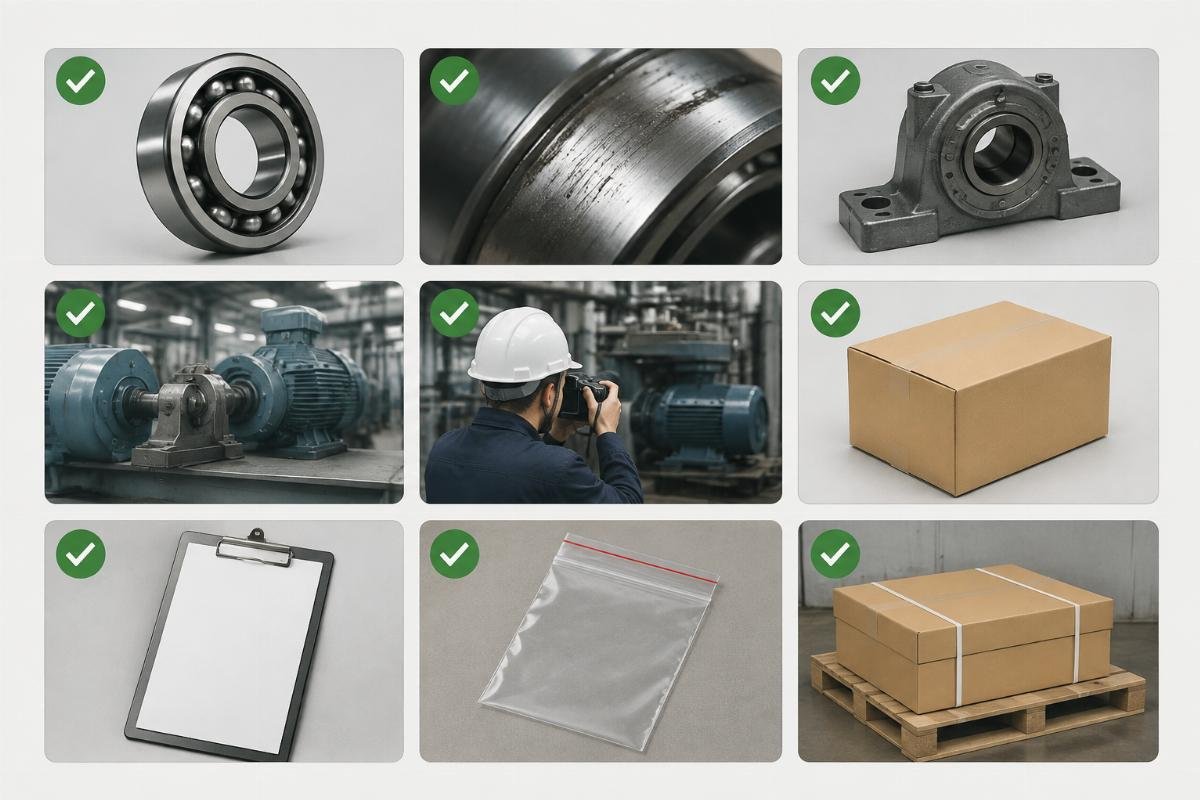 Checklist infographic for SKF warranty claim documentation preparation