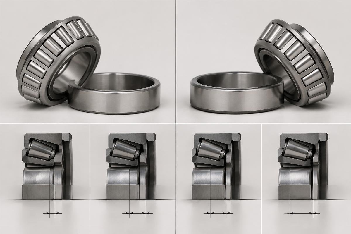 Clearance grouping comparison chart for SKF and Timken 32210 tapered roller bearings
