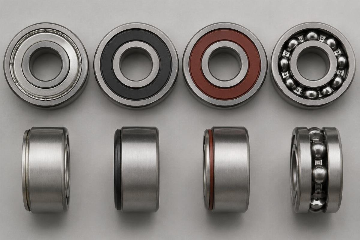 Close-up comparison of bearing suffix markings showing seal and clearance designations