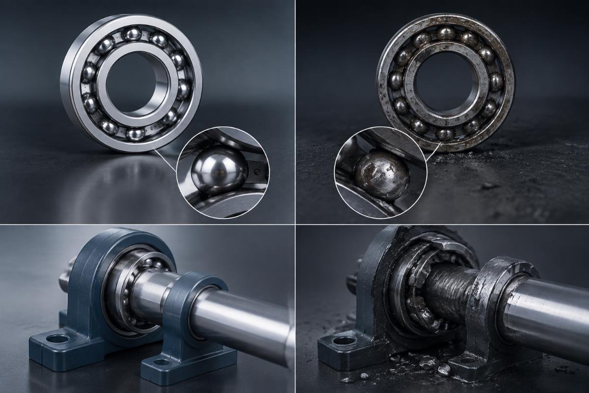 Comparison of genuine vs counterfeit bearing failure impact