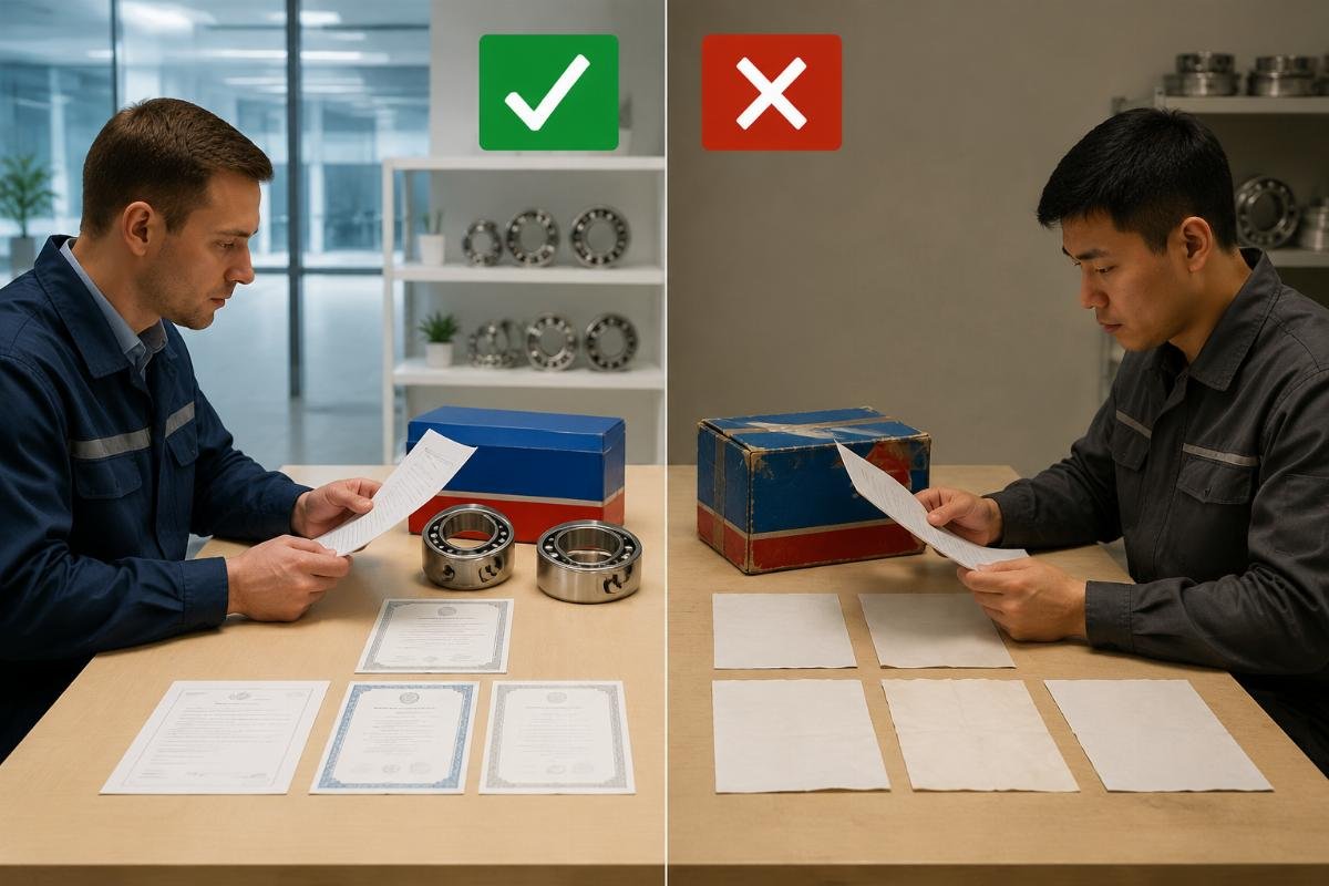 Comparison of verification documents between authorized and unauthorized SKF bearing suppliers