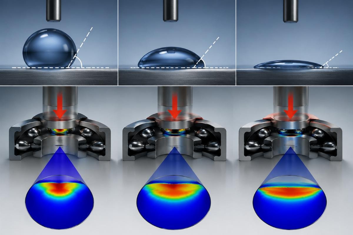 Contact angle effect on bearing load capacity