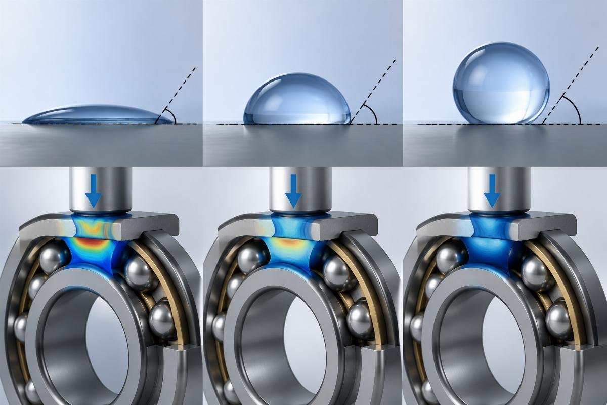 Contact angle effect on bearing load capacity