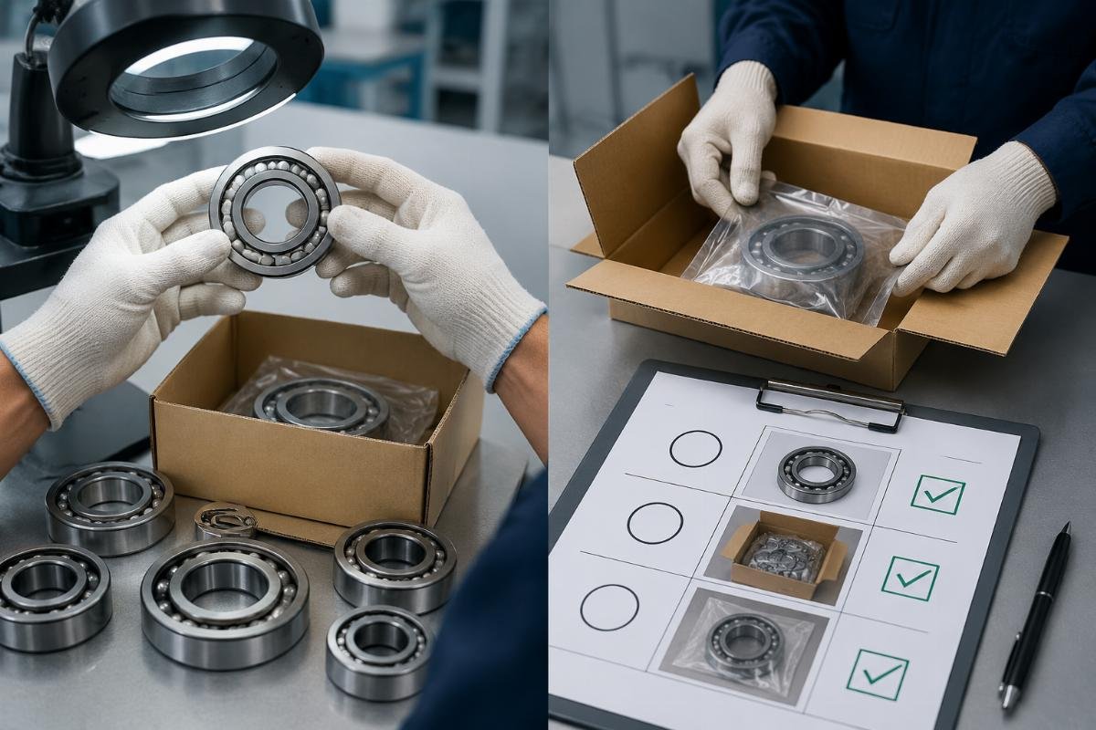 Counterfeit bearing detection checklist including packaging inspection and authorization verification