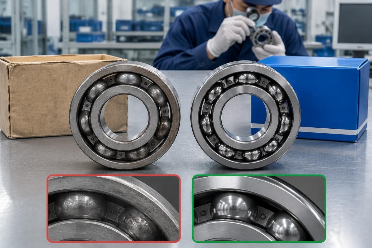 Counterfeit vs genuine SKF bearing marking comparison