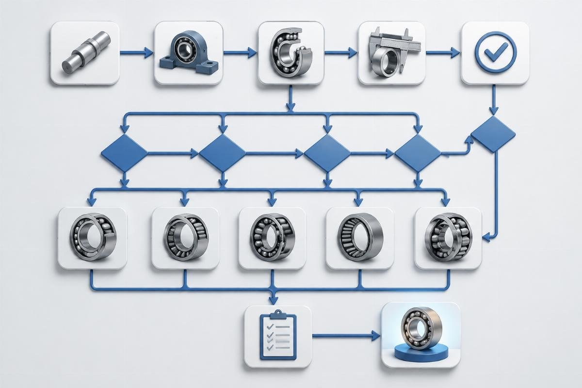 Cross-reference bearing selection process flowchart