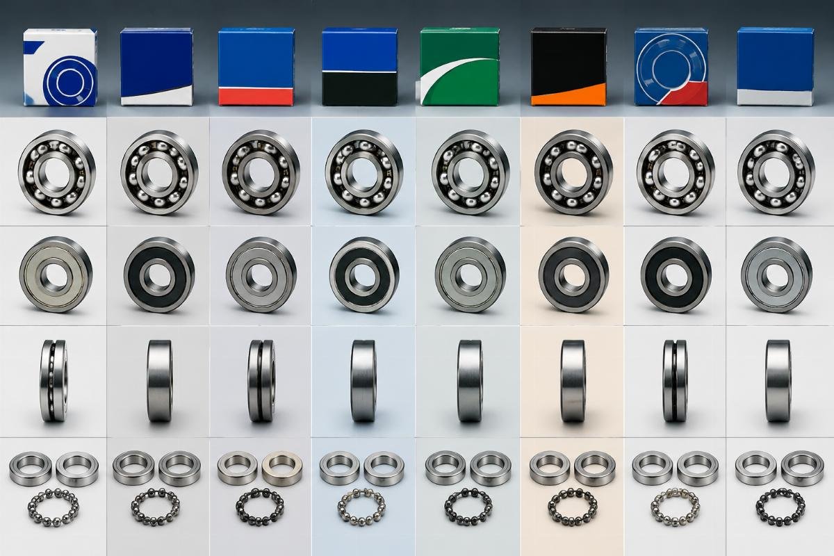 Cross-reference comparison chart of 6205 bearings across major brands