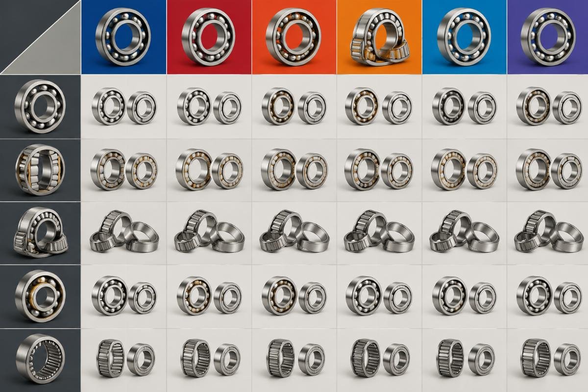 Cross-reference comparison chart showing SKF NSK FAG TIMKEN NTN KOYO bearing model mapping