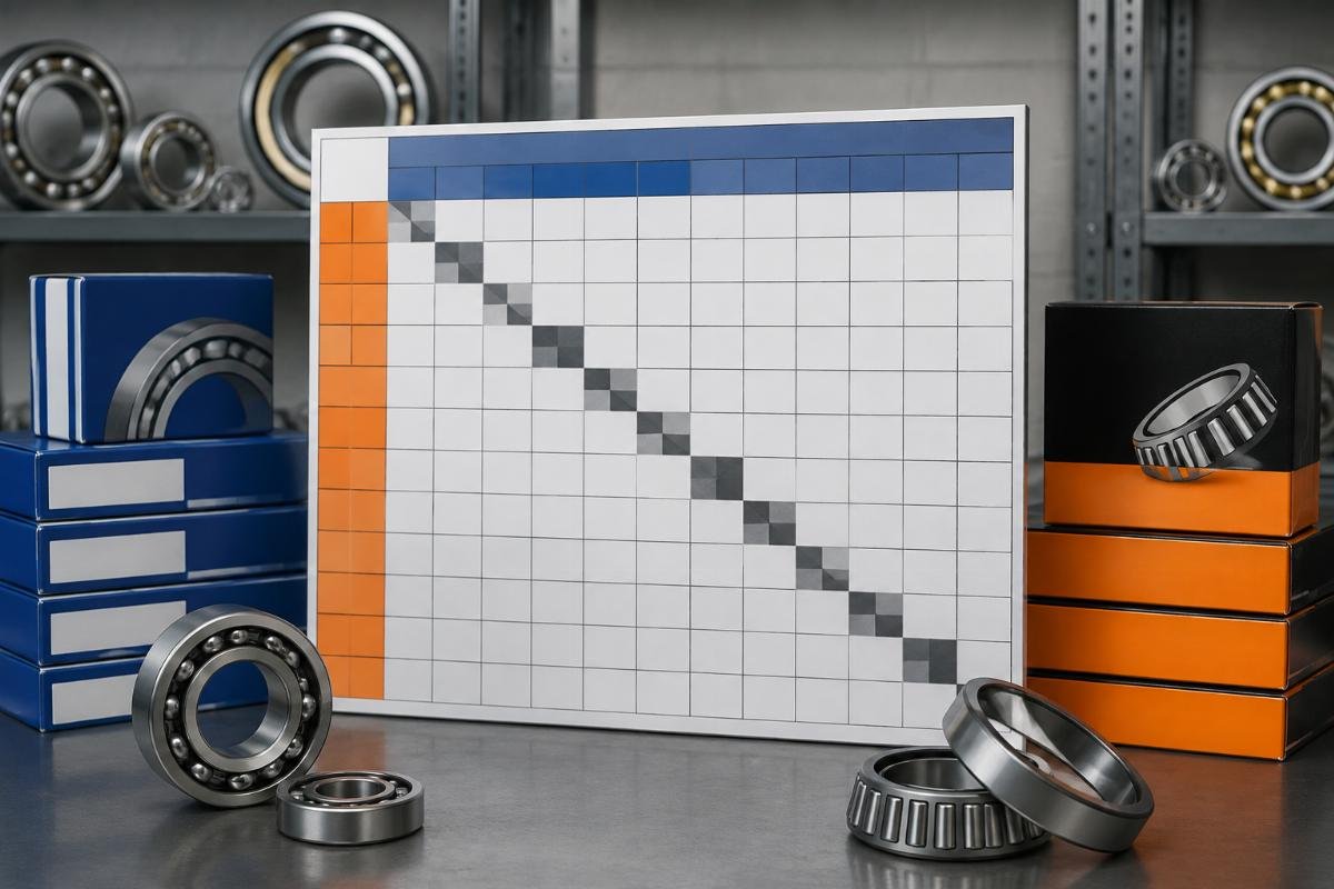 Cross-reference interchange matrix for SKF and Timken bearing models