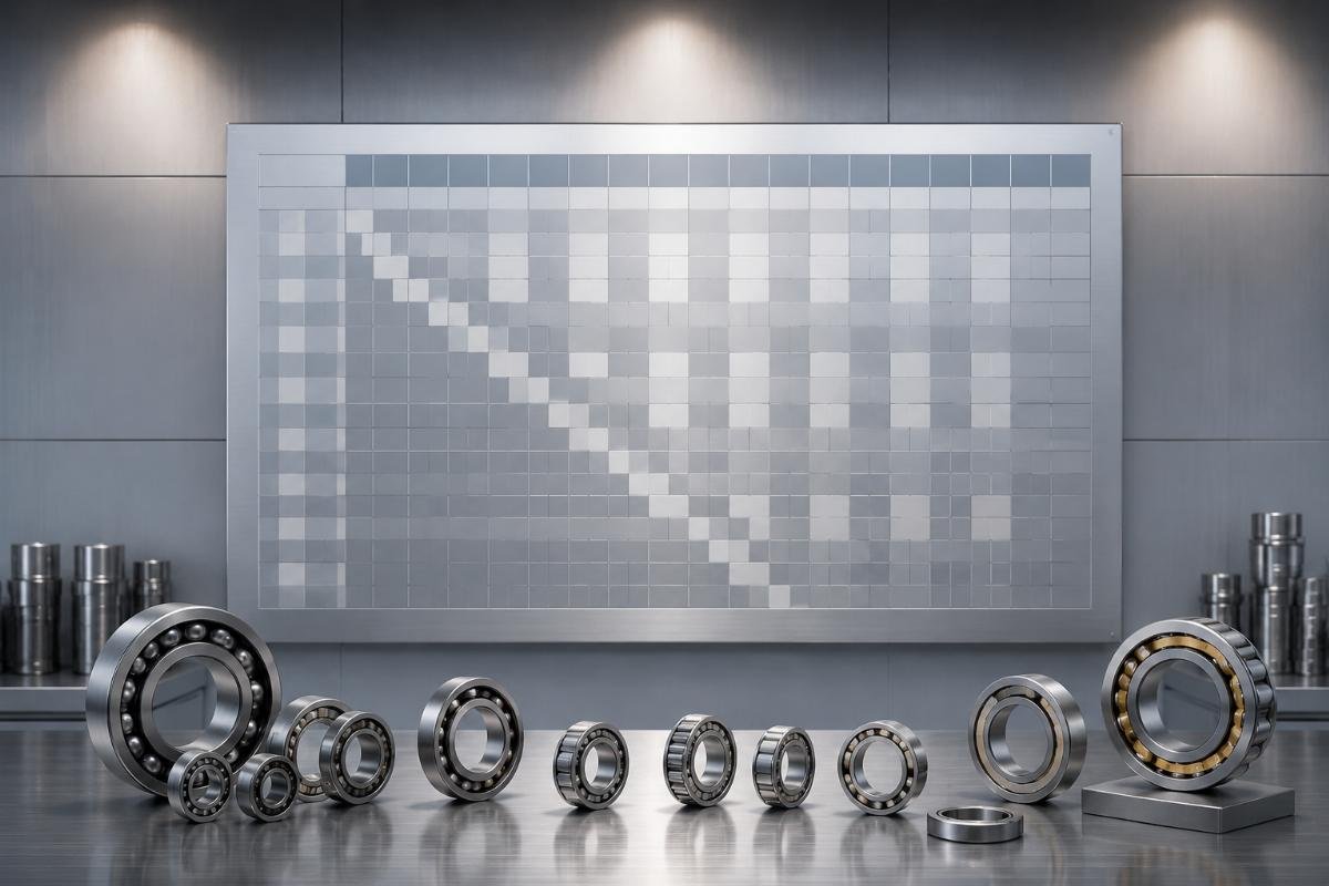 Cross-reference interchange matrix for SKF NSK FAG TIMKEN NTN KOYO standard bearing series