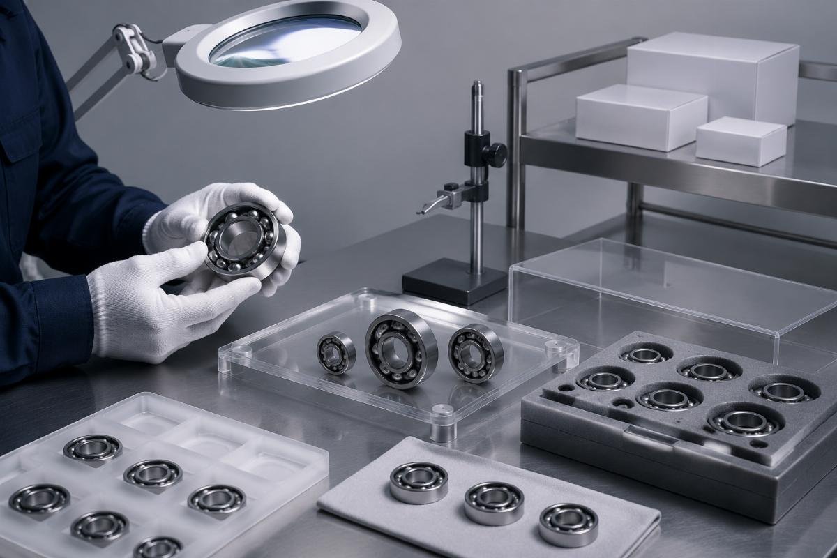 Documentation checklist for cross-brand bearing procurement showing technical cross-reference and authenticity verification requirements