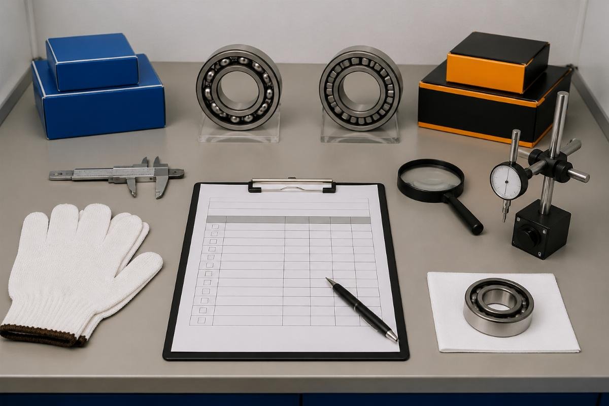 Dual-brand receiving inspection checklist for SKF and Timken bearings