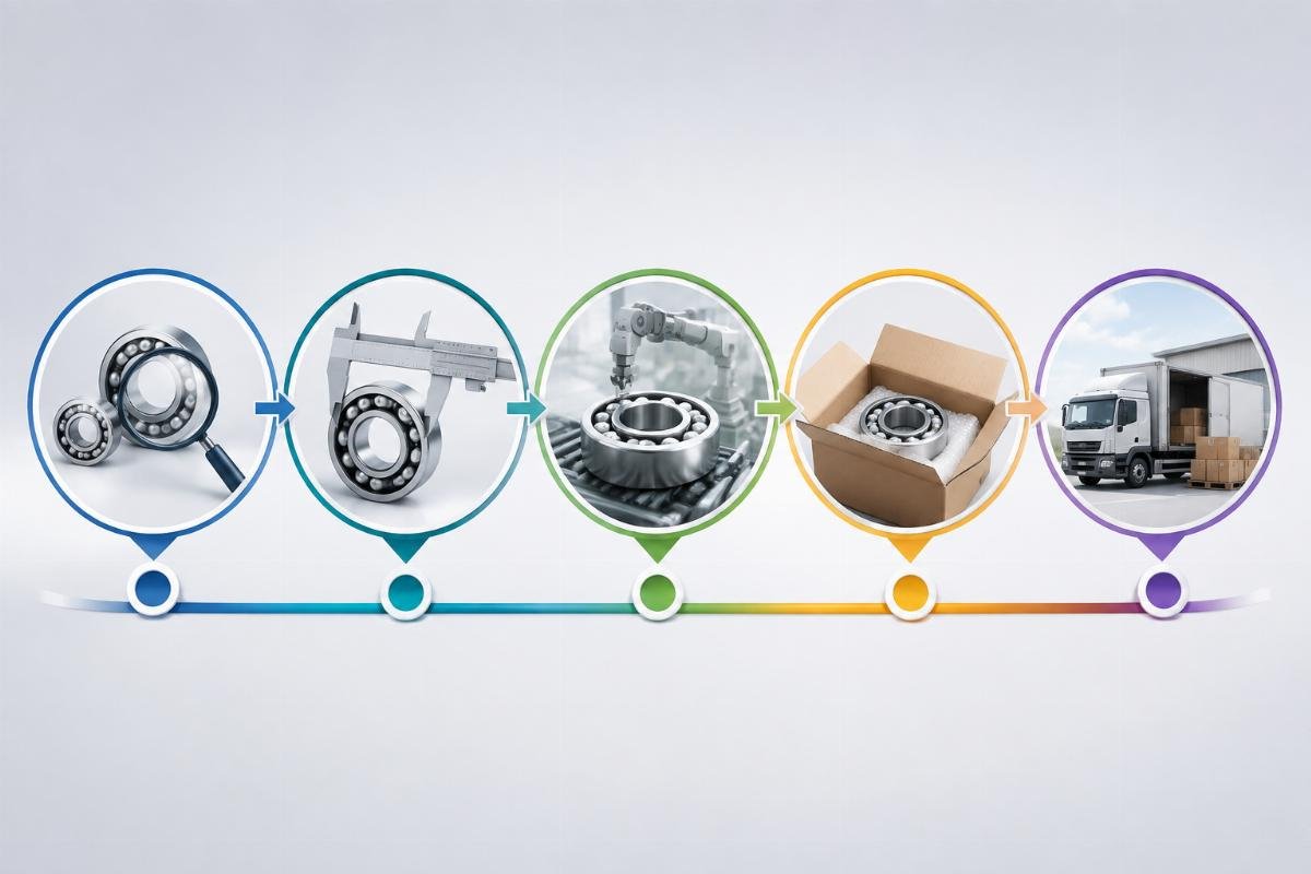 Five-step critical bearing procurement process flowchart