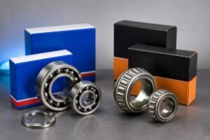 Genuine SKF and Timken bearings with visible laser markings and packaging verification codes