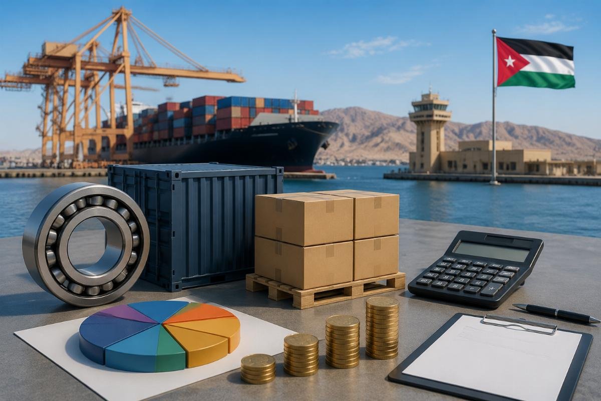 Import cost breakdown for SKF bearings entering Jordan via Aqaba port