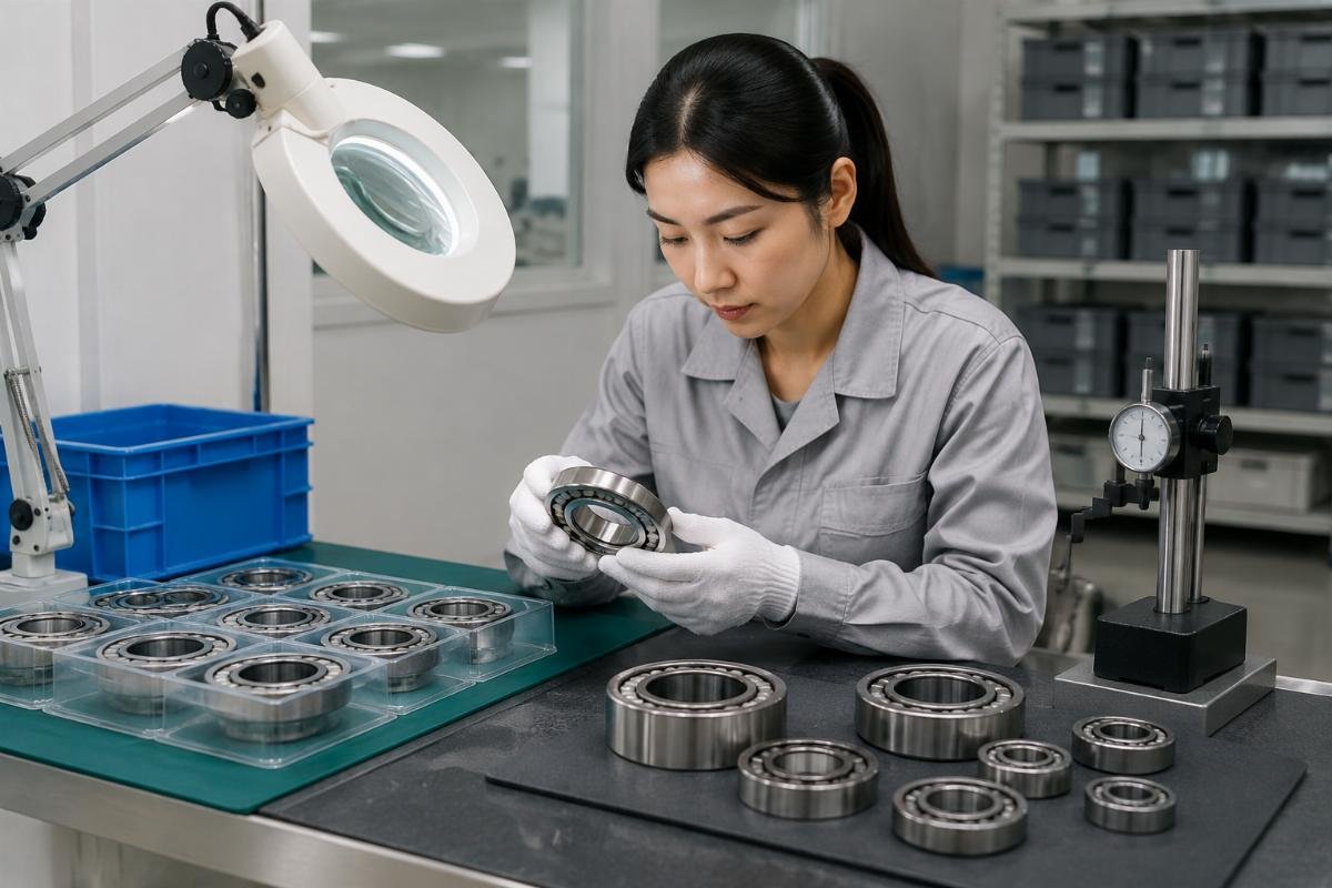 Incoming inspection process for verifying received KOYO bearings