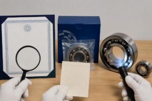 KOYO authorized distributor verification checklist showing certificate, origin document, and physical markers