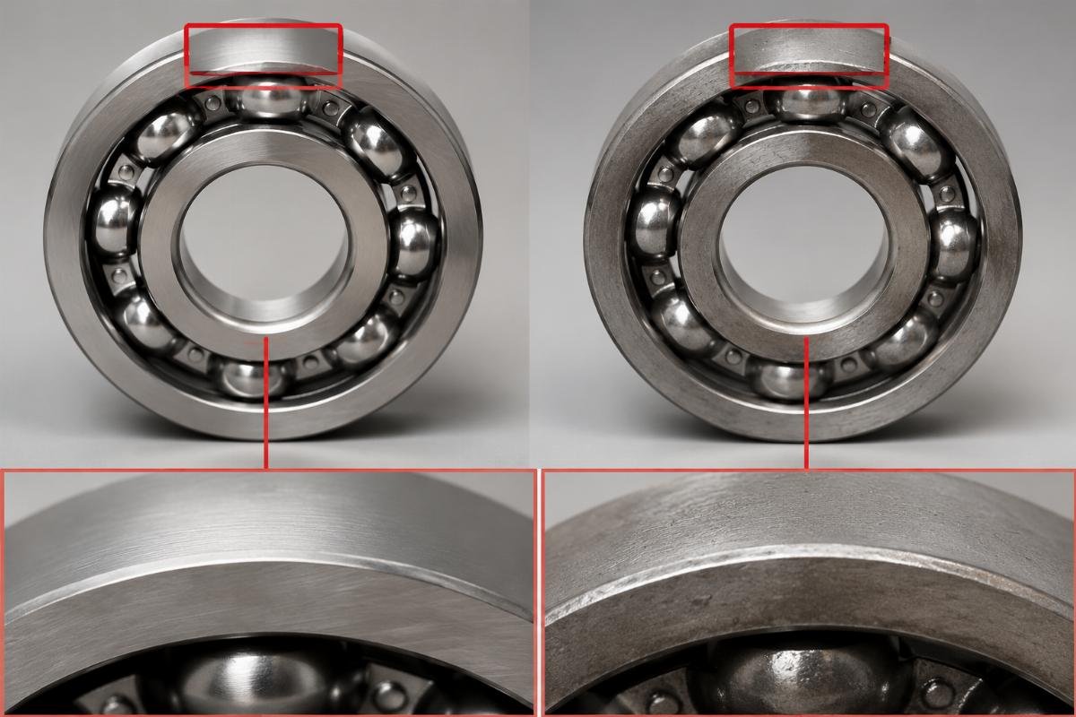 Laser marking comparison between genuine and counterfeit SKF bearings