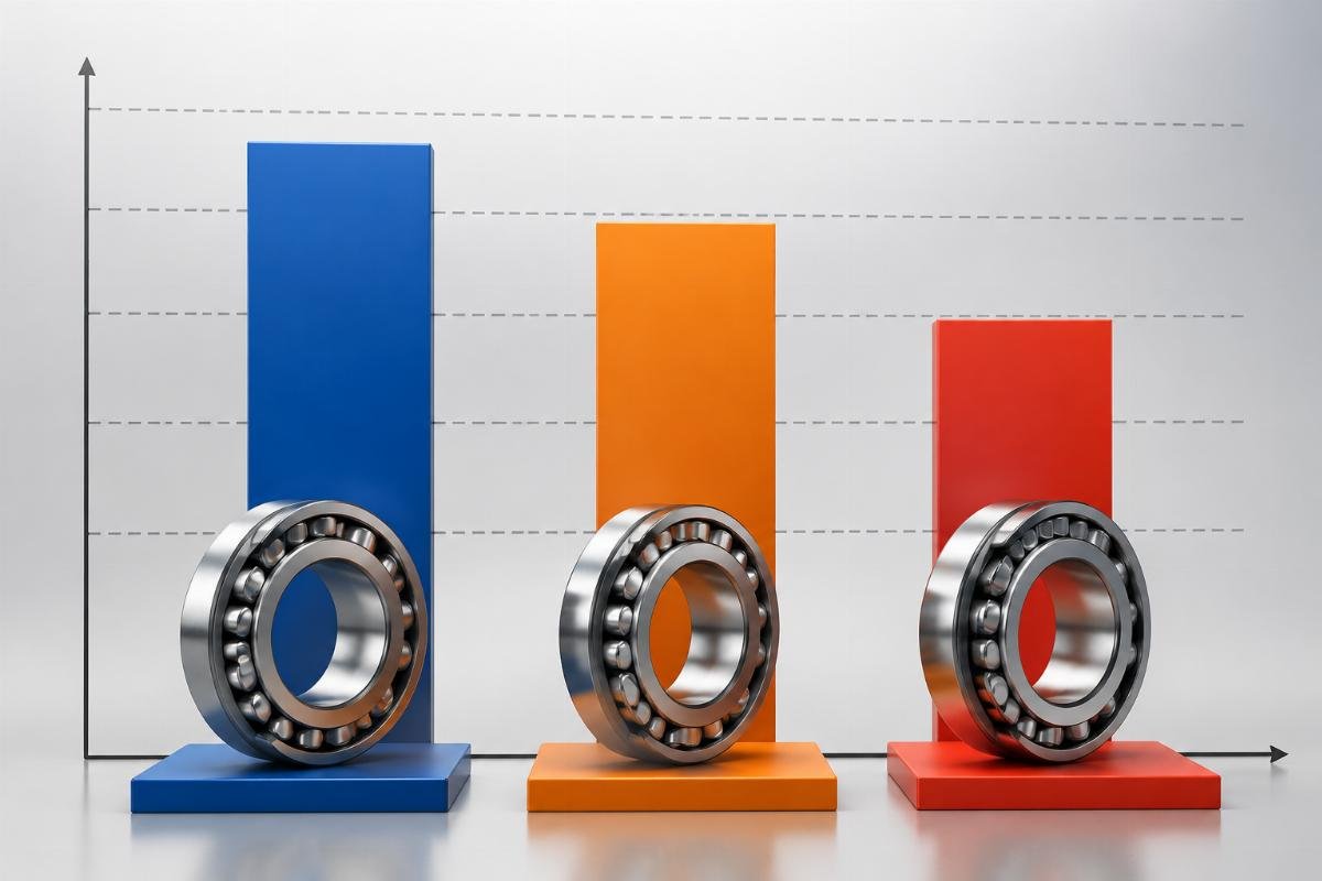 Load rating comparison chart of SKF 32218 versus TIMKEN and FAG equivalents