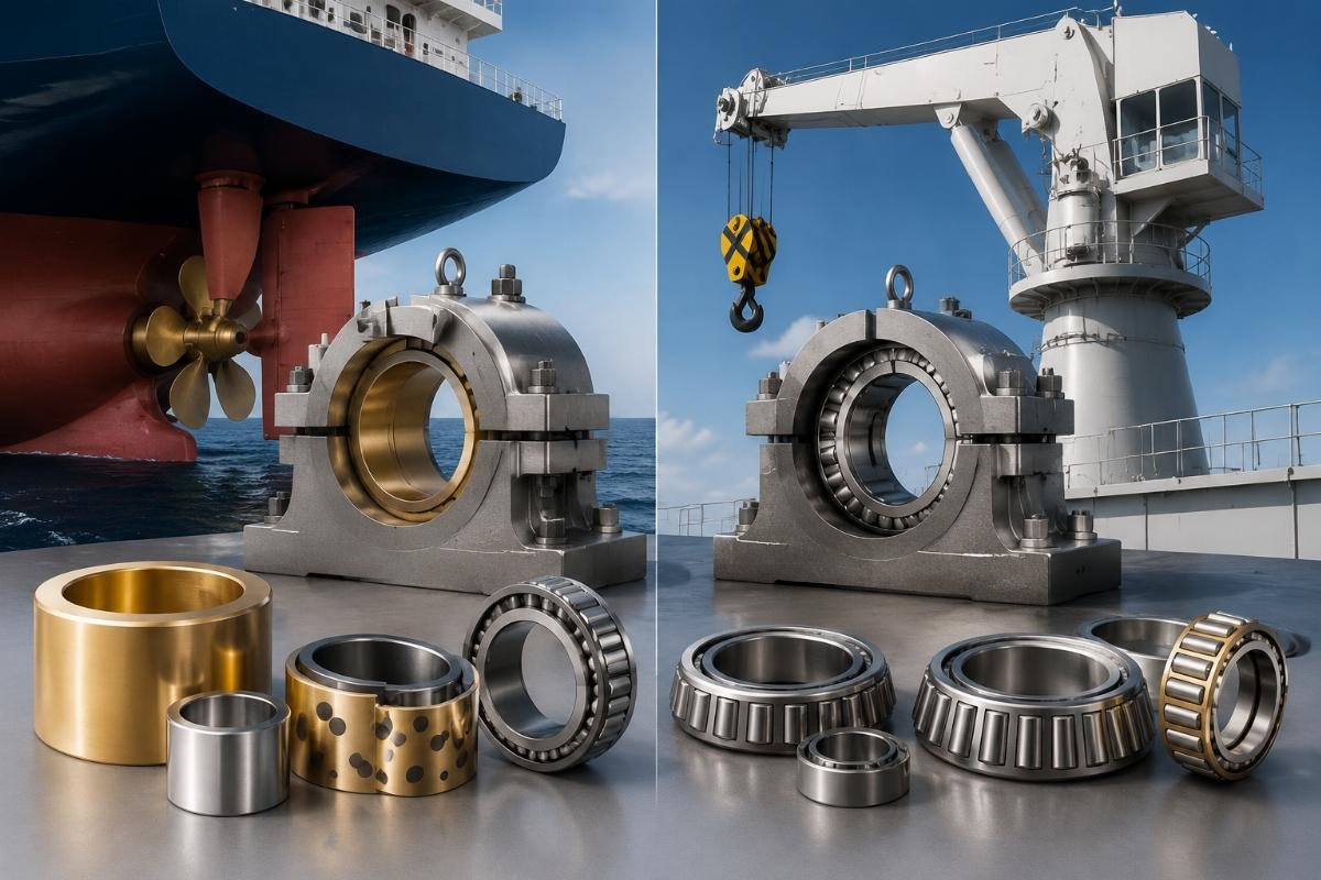 Marine bearing cross-reference comparison between SKF and Timken product lines for stern tube and deck crane applications