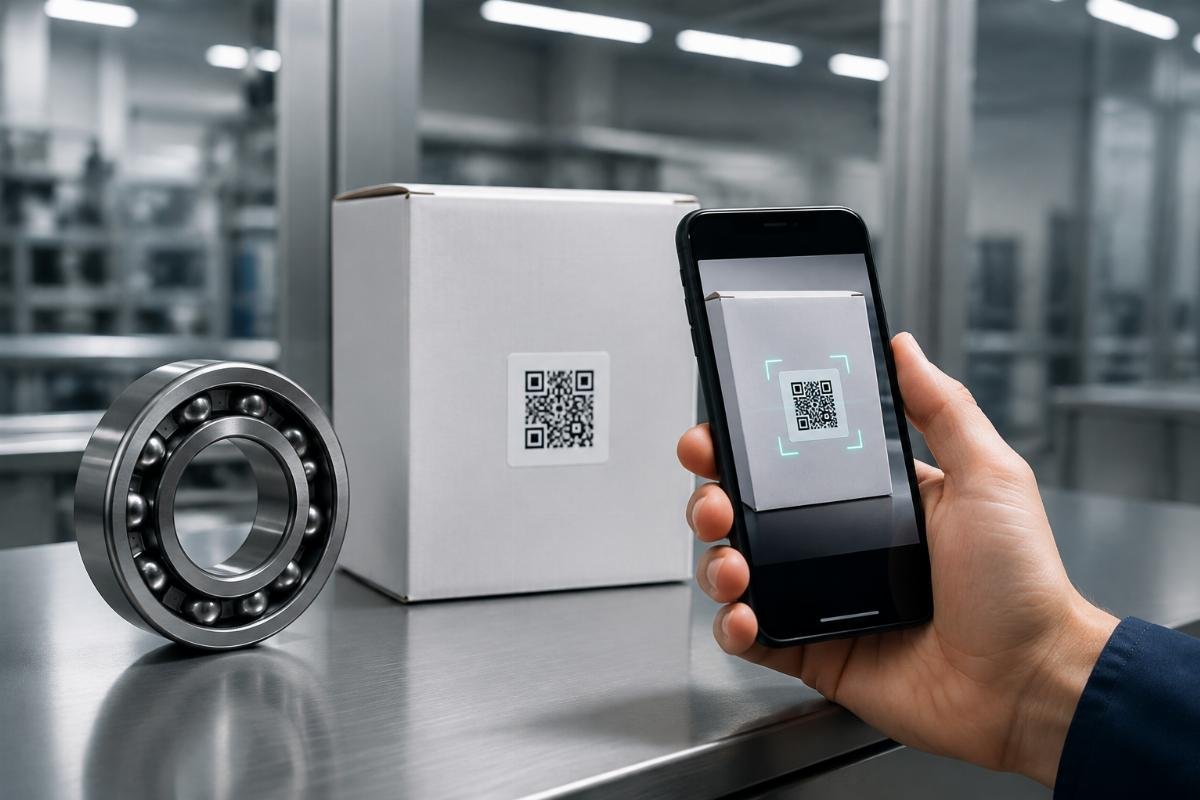 NSK 6205 bearing QR code verification and authenticity checking process