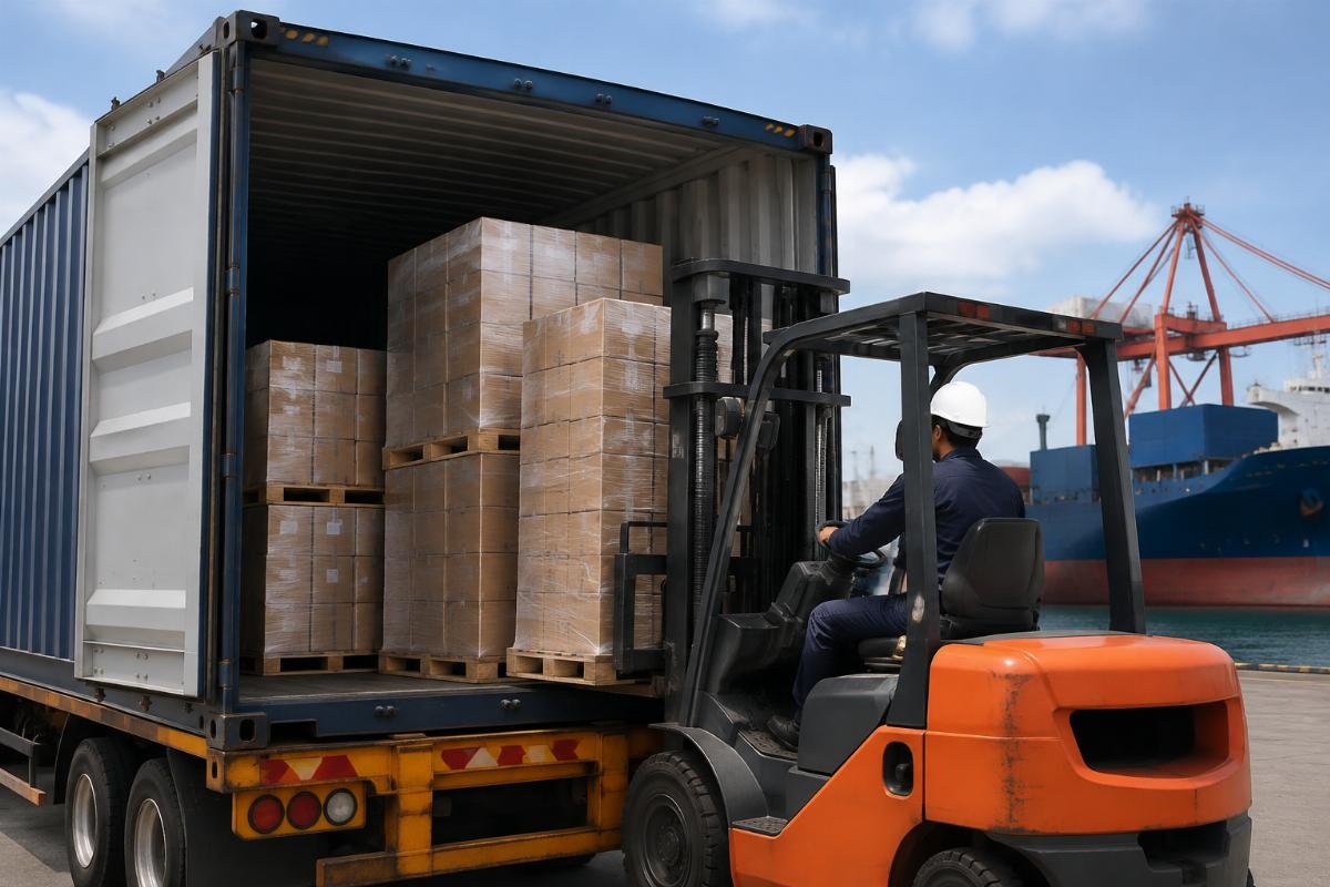 NSK bearing container loading for direct shipment to Colombian ports