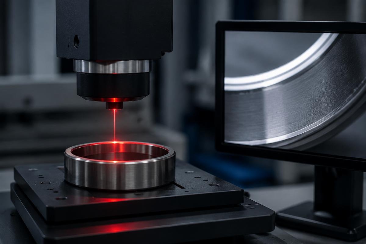 NSK bearing inner ring laser code verification under magnification