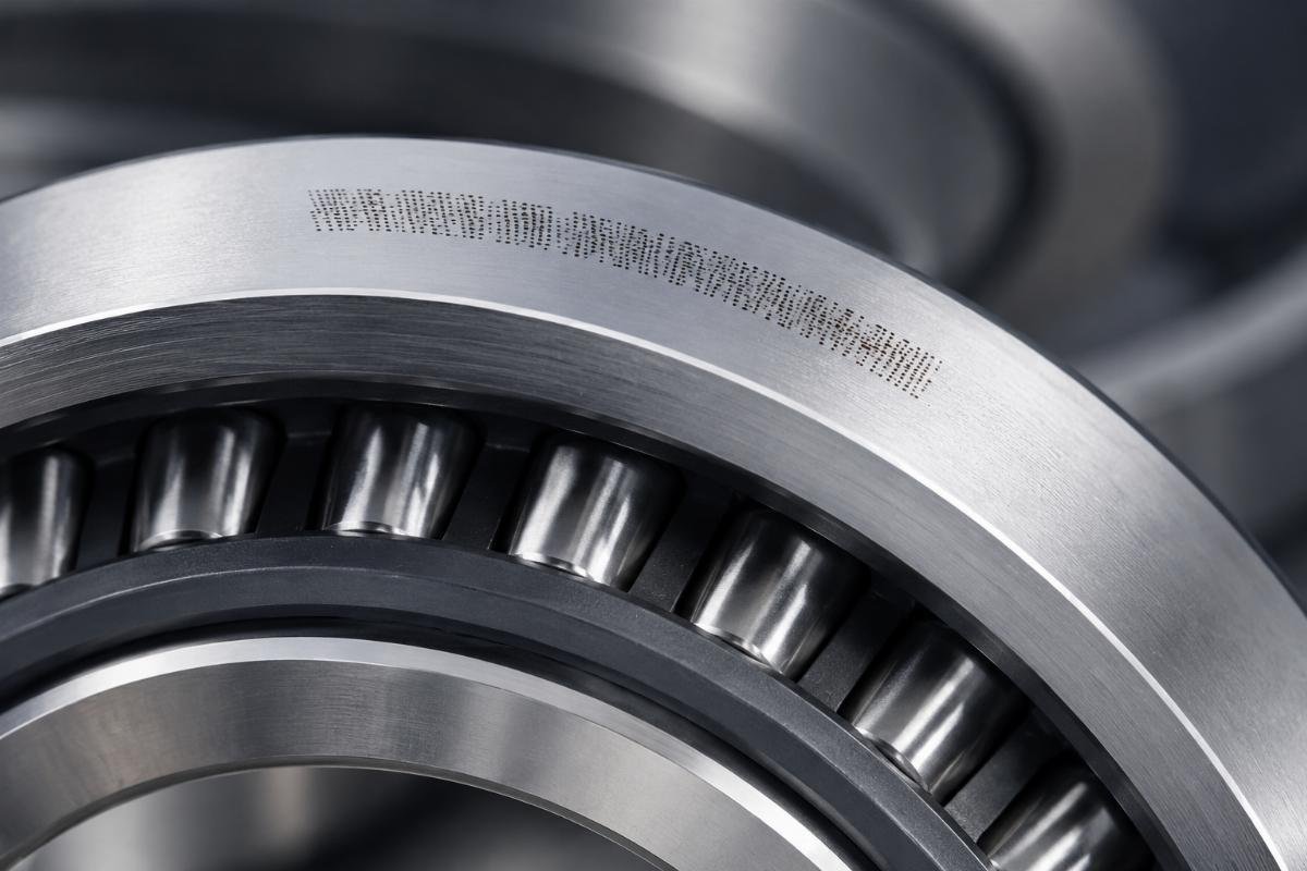 NSK bearing laser code close-up showing authentic etching quality