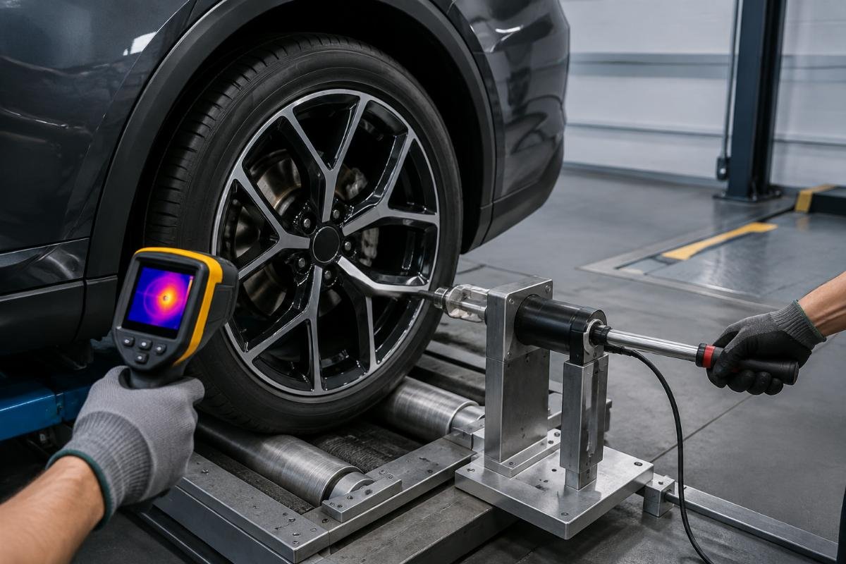 Post-installation hub temperature monitoring and rolling torque verification setup