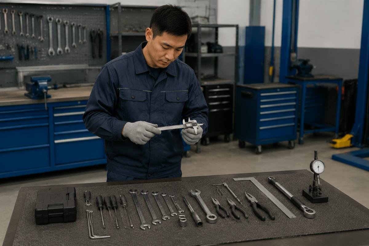 Pre-installation tooling verification checklist at maintenance workshop