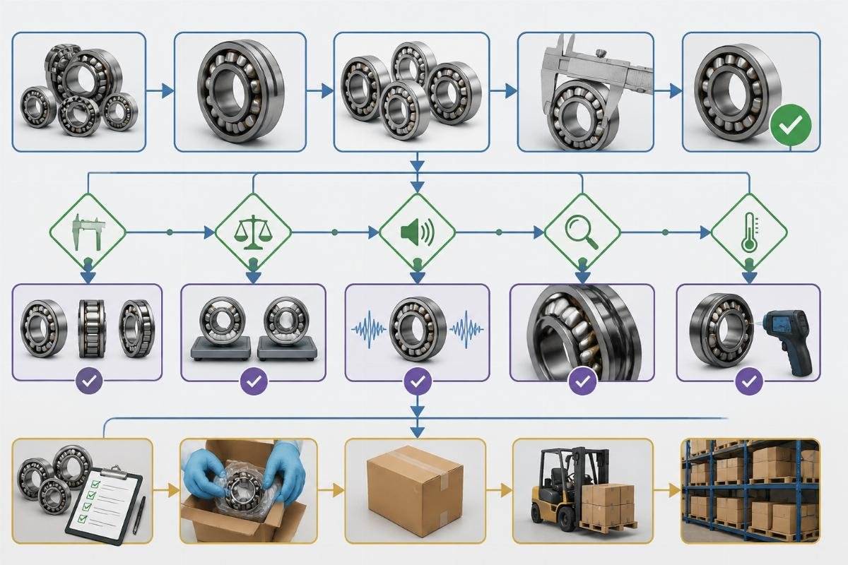 Procurement checklist flowchart for cross-brand spherical roller bearing interchange verification