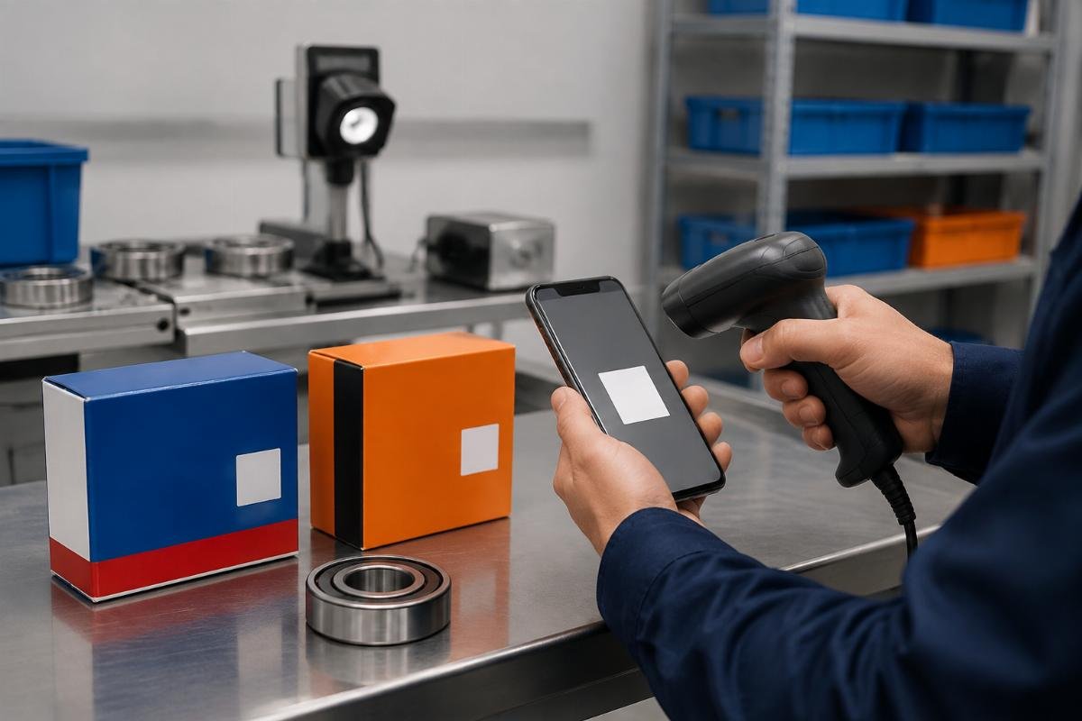 QR code scan verification process for SKF and Timken bearing packaging