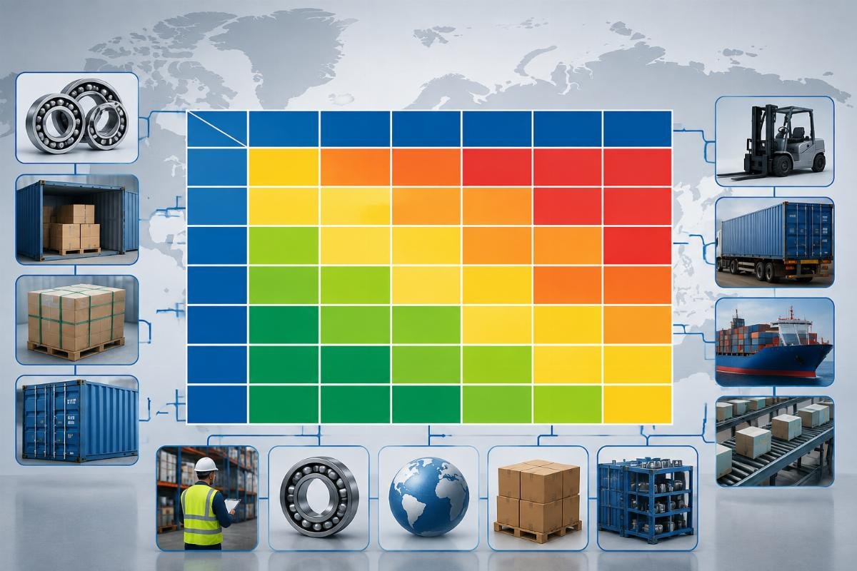 Risk assessment matrix for mixed-origin SKF bearing shipments