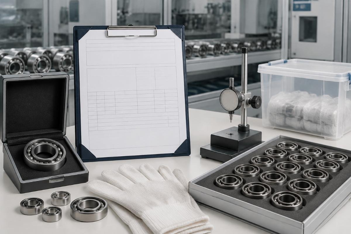 Sample batch traceability certificate showing manufacturing source and quality control checks Bearing Traceability Documentation Example