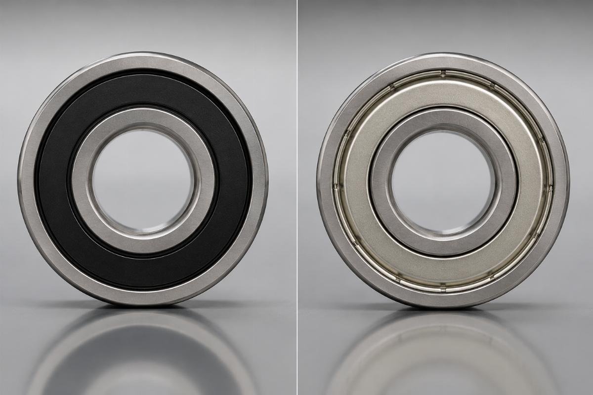 Side-by-side comparison of bearing suffix markings showing 2RS versus ZZ seal types