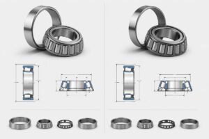 SKF 30210 and Timken JLM506849 tapered roller bearing dimension comparison chart