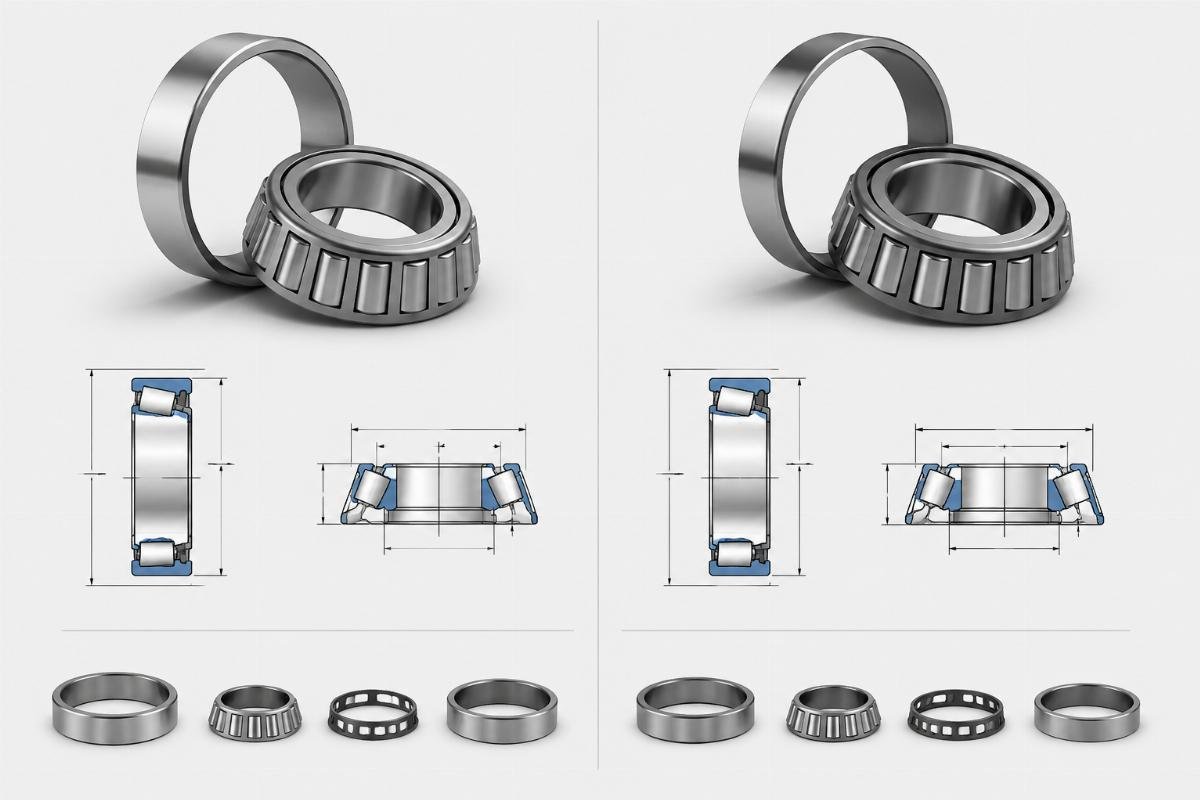 SKF 30210 and Timken JLM506849 tapered roller bearing dimension comparison chart