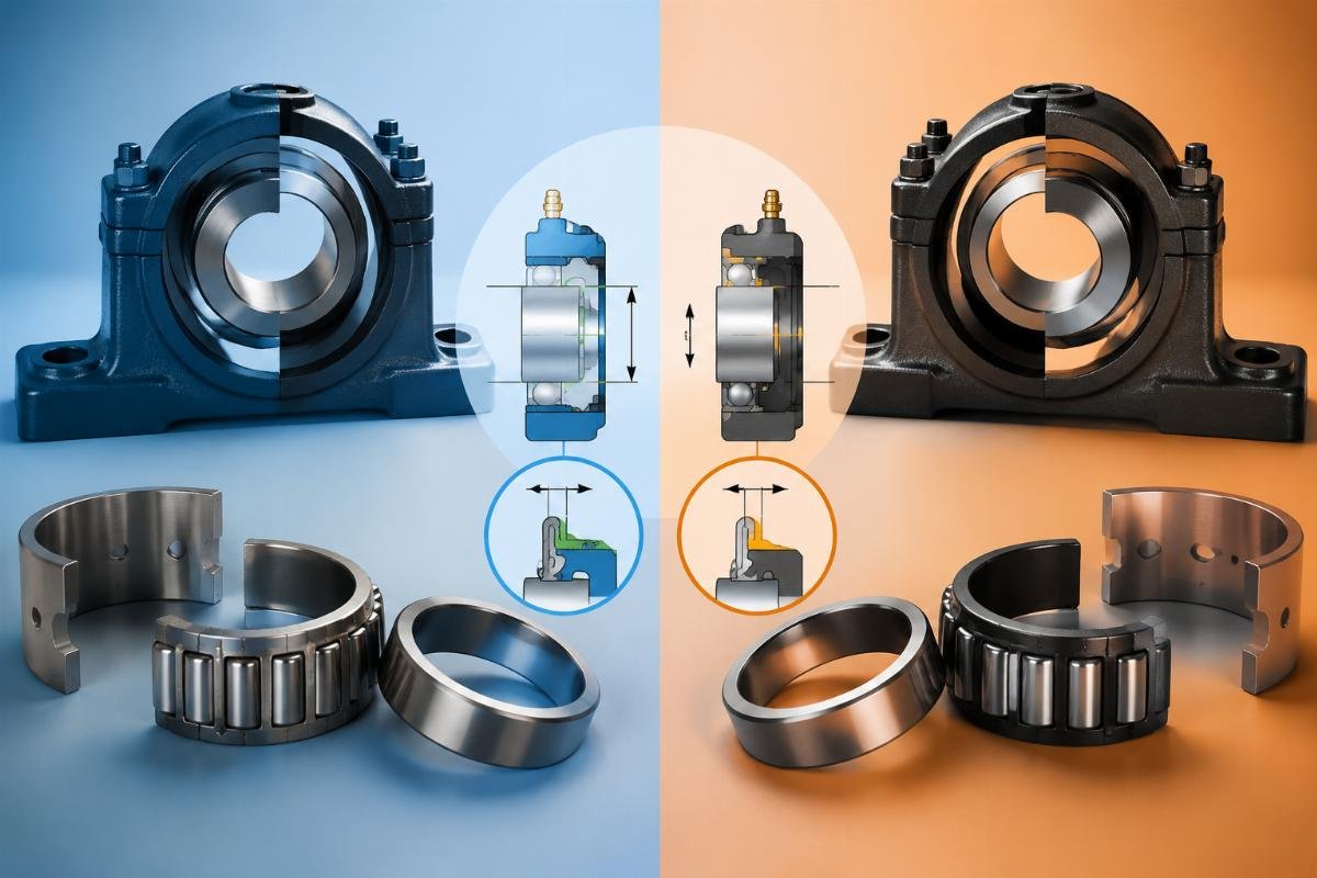 SKF and Timken chock bearing cross-reference comparison showing tolerance and clearance differences