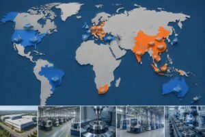 SKF and Timken global manufacturing facility locations mapped by country of origin