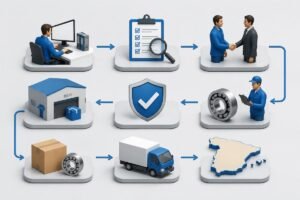 SKF authorized distributor verification process flowchart for Spain market