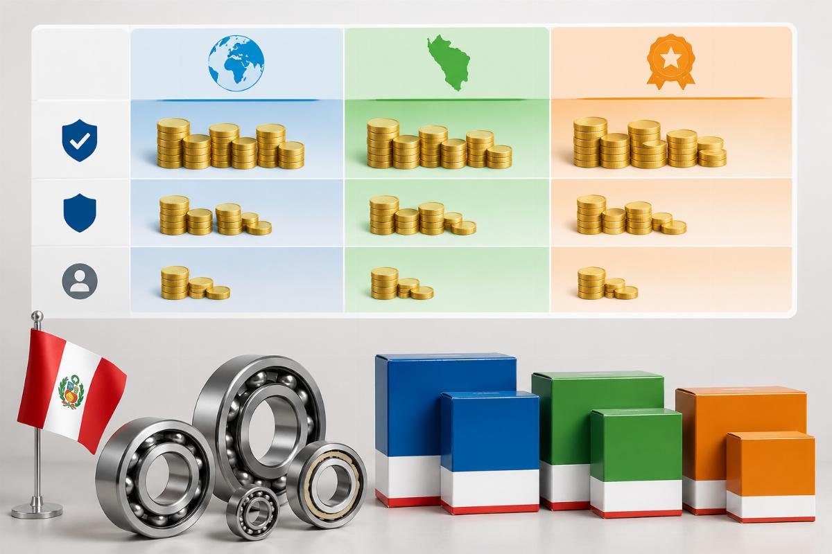 SKF bearing price comparison chart by origin and authorization level for Peru market